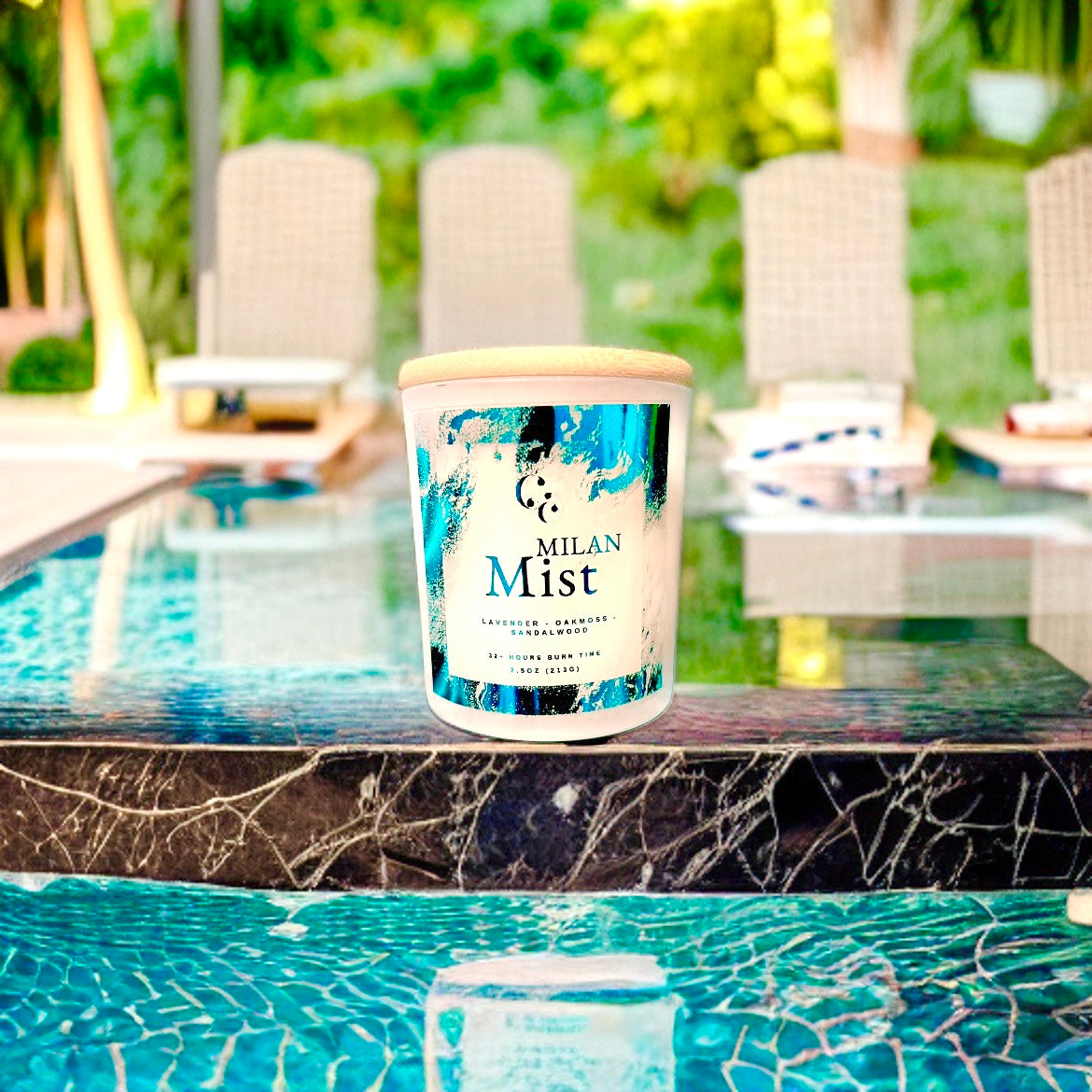 Couture Candlez by Jewelz luxury candle with notes of lavender, oakmoss, & sandalwood (Milan Mist)