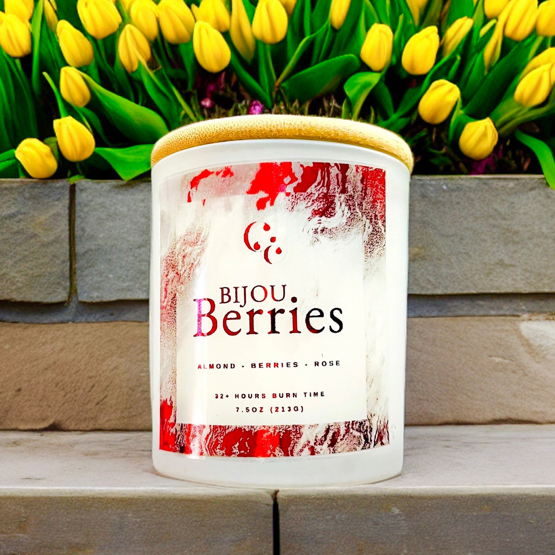 Couture Candlez by Jewelz luxury red foiled candle with notes of almond, berries, & rose (Bijou Berries)