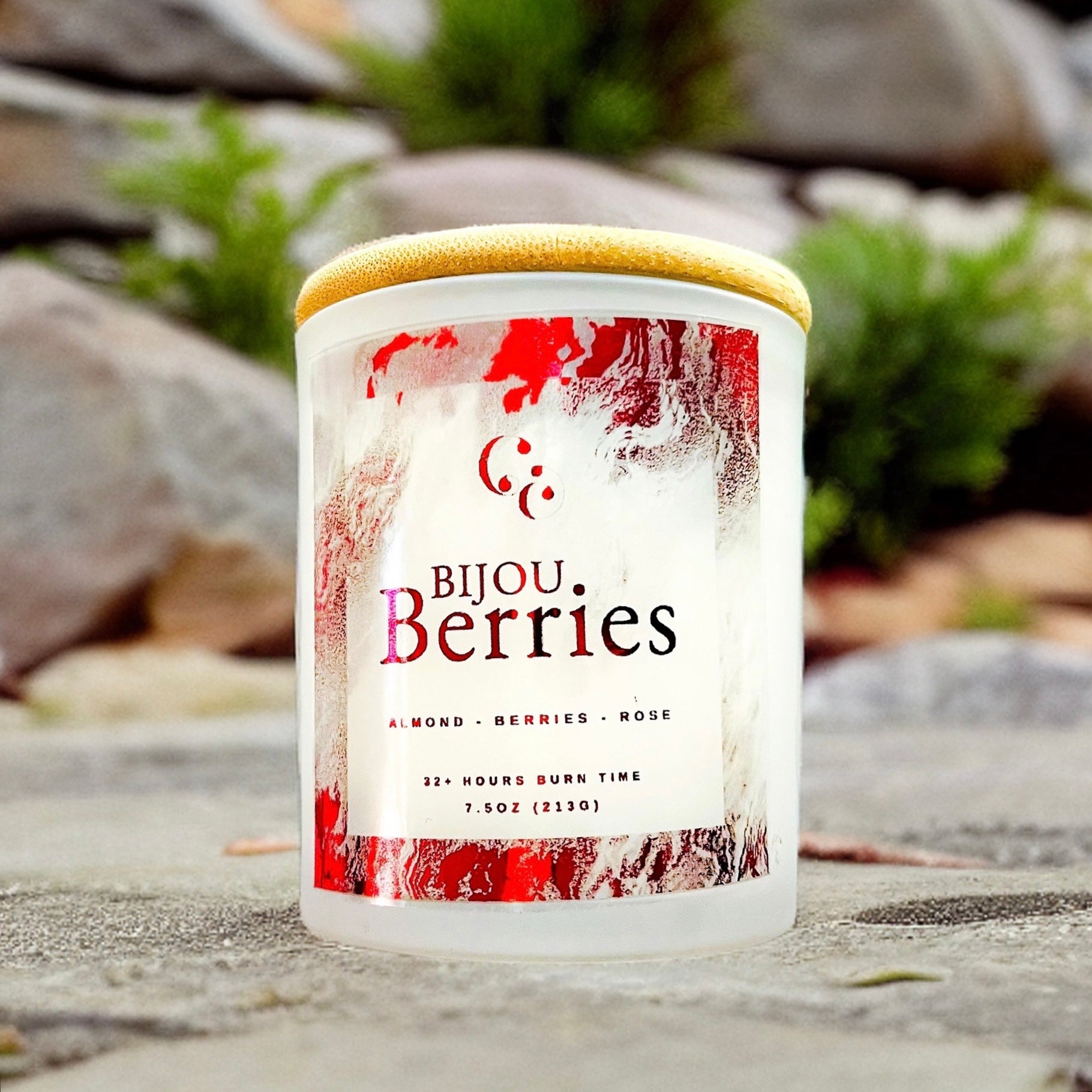 Couture Candlez by Jewelz luxury red foiled candle with notes of almond, berries, & rose (Bijou Berries)