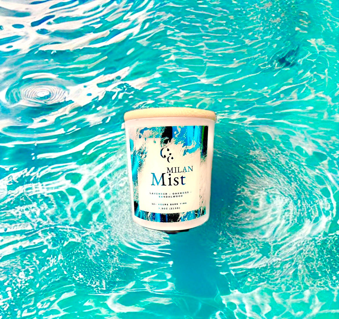 Couture Candlez by Jewelz luxury candle with notes of lavender, oakmoss, & sandalwood (Milan Mist)