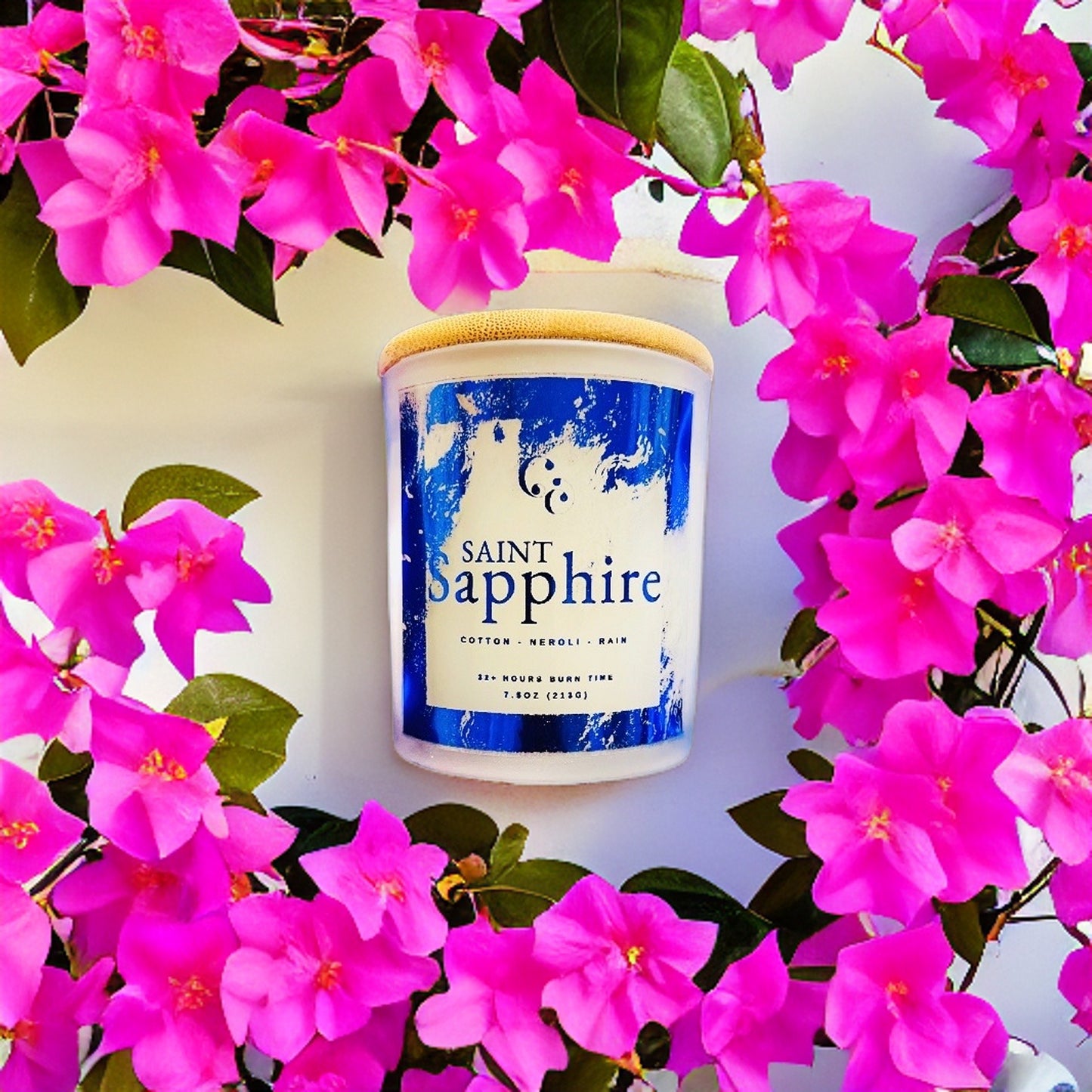 Couture Candlez by Jewelz luxury candle with notes of cotton, neroli, & rain (Saint Sapphire)