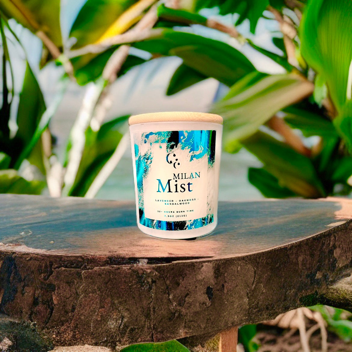 Couture Candlez by Jewelz luxury candle with notes of lavender, oakmoss, & sandalwood (Milan Mist)