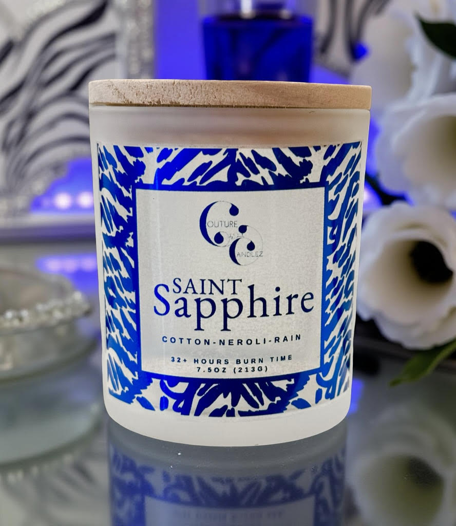 クリスタルソード　ロイヤルドシャンパーニュ edeChampagne Saint Sapphire Candle | Cotton, Neroli & Fresh Rain – Couture