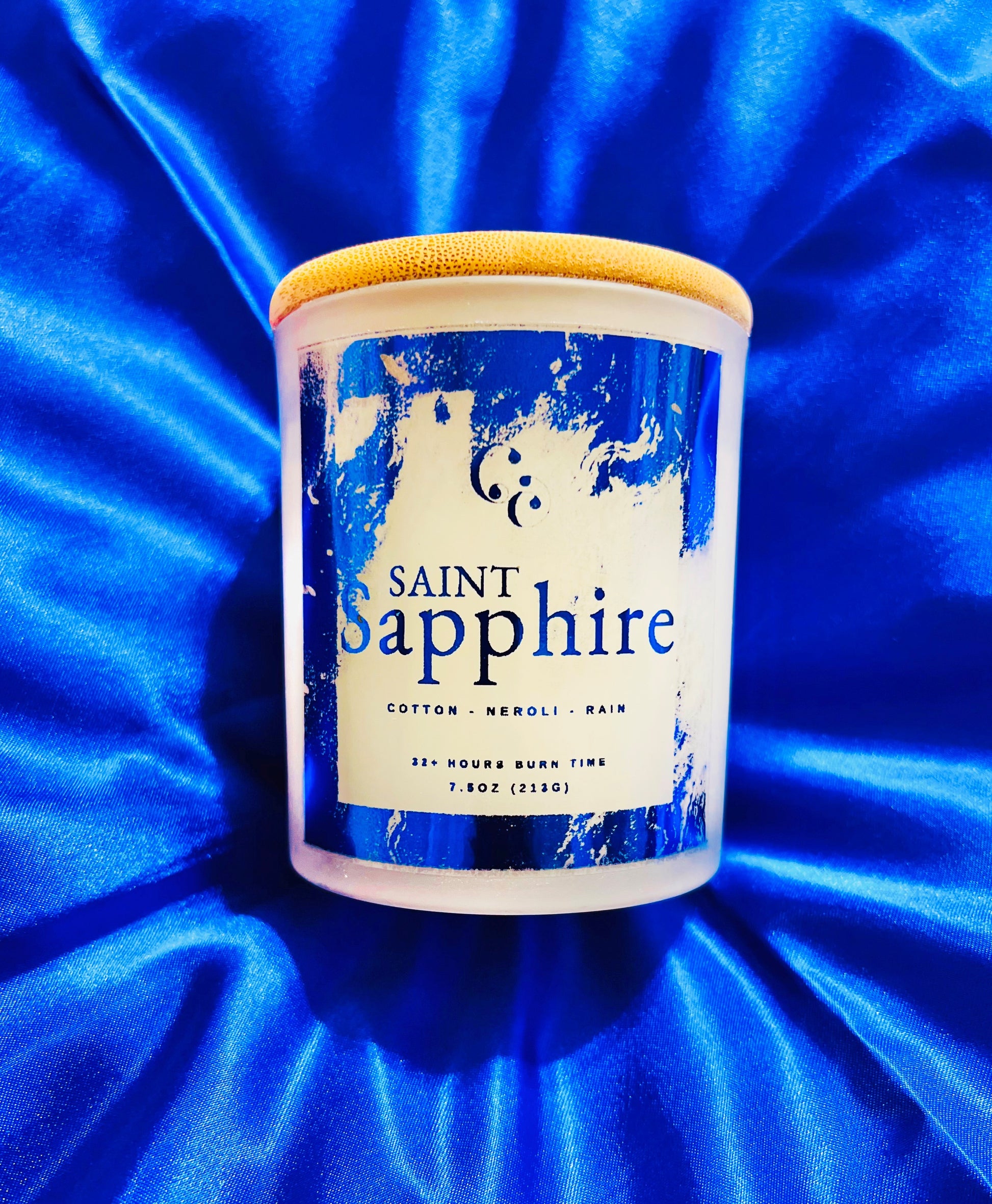 Couture Candlez by Jewelz luxury candle with notes of cotton, neroli, & rain (Saint Sapphire)