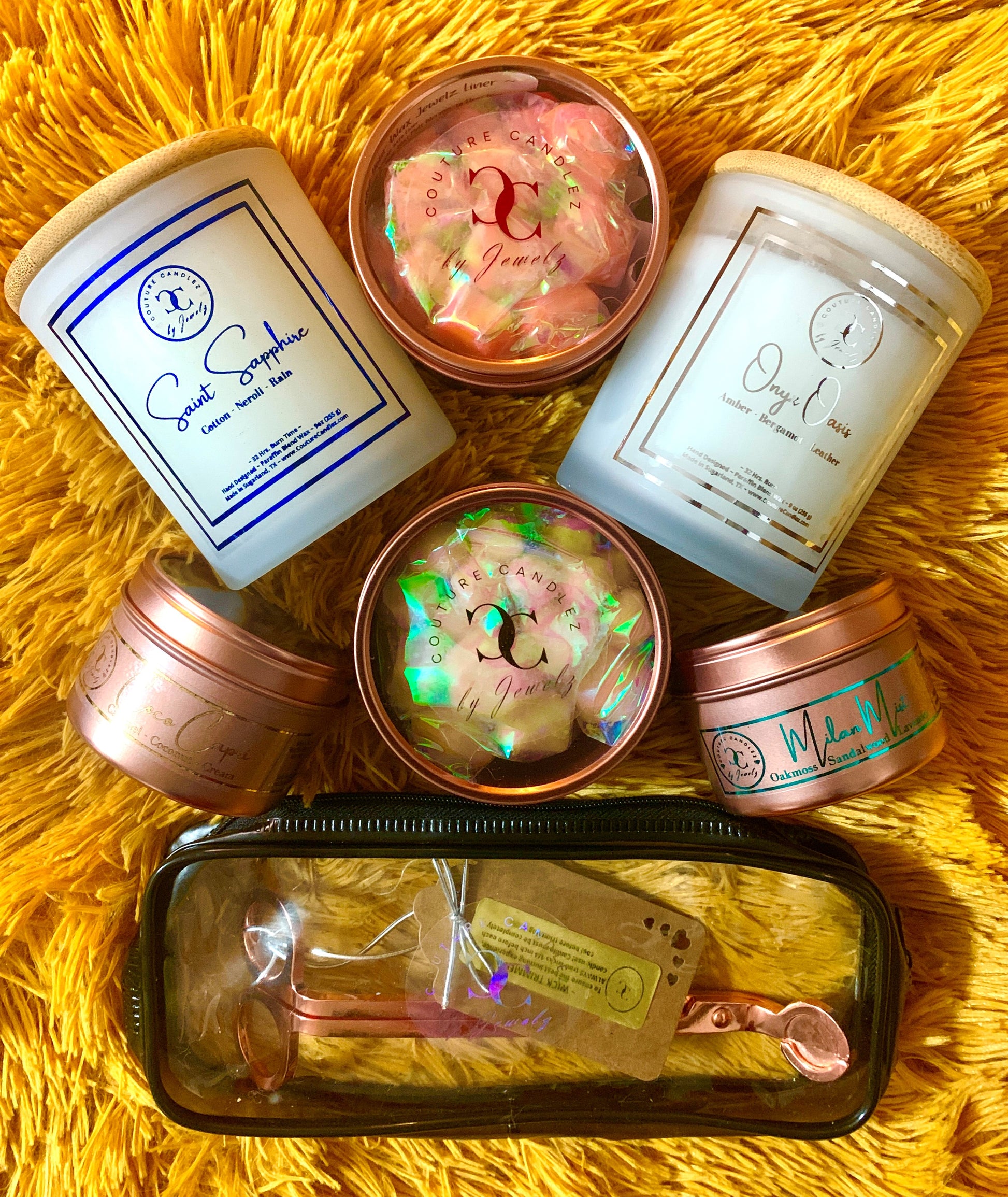 Couture Candlez by Jewelz Large Luxury Candle Sampler Gift Set (Treasure de Fusion)