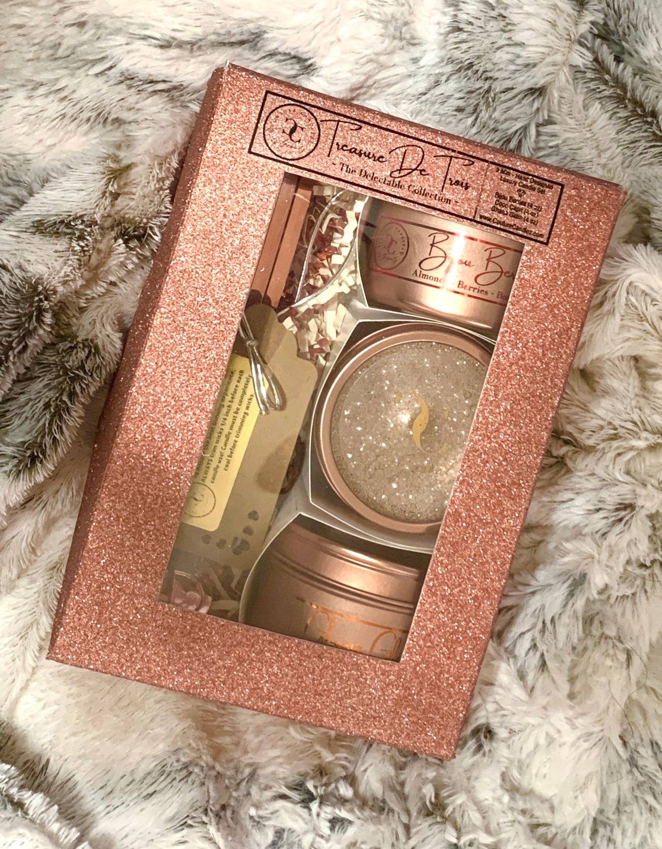 Couture Candlez by Jewelz Rose Gold Luxury Mini Candle Sampler Gift Set (Treasure de Trois)