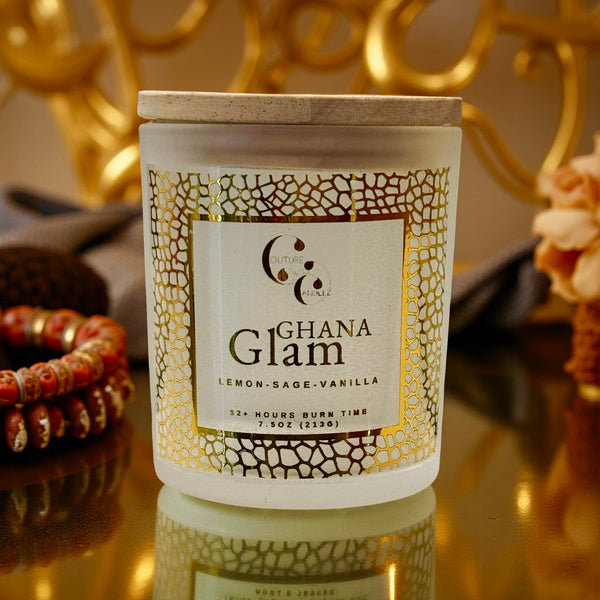 Ghana Glam Luxury Candle | Lemon, Sage & Vanilla – Couture Candlez